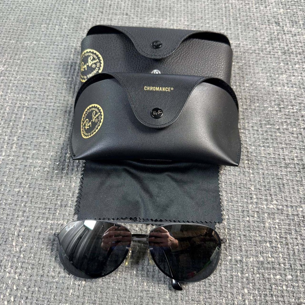 Ray-Ban Men’s Chromance Black Aviator Sunglasses